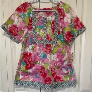 Floral Pink scrub topWomen's Top